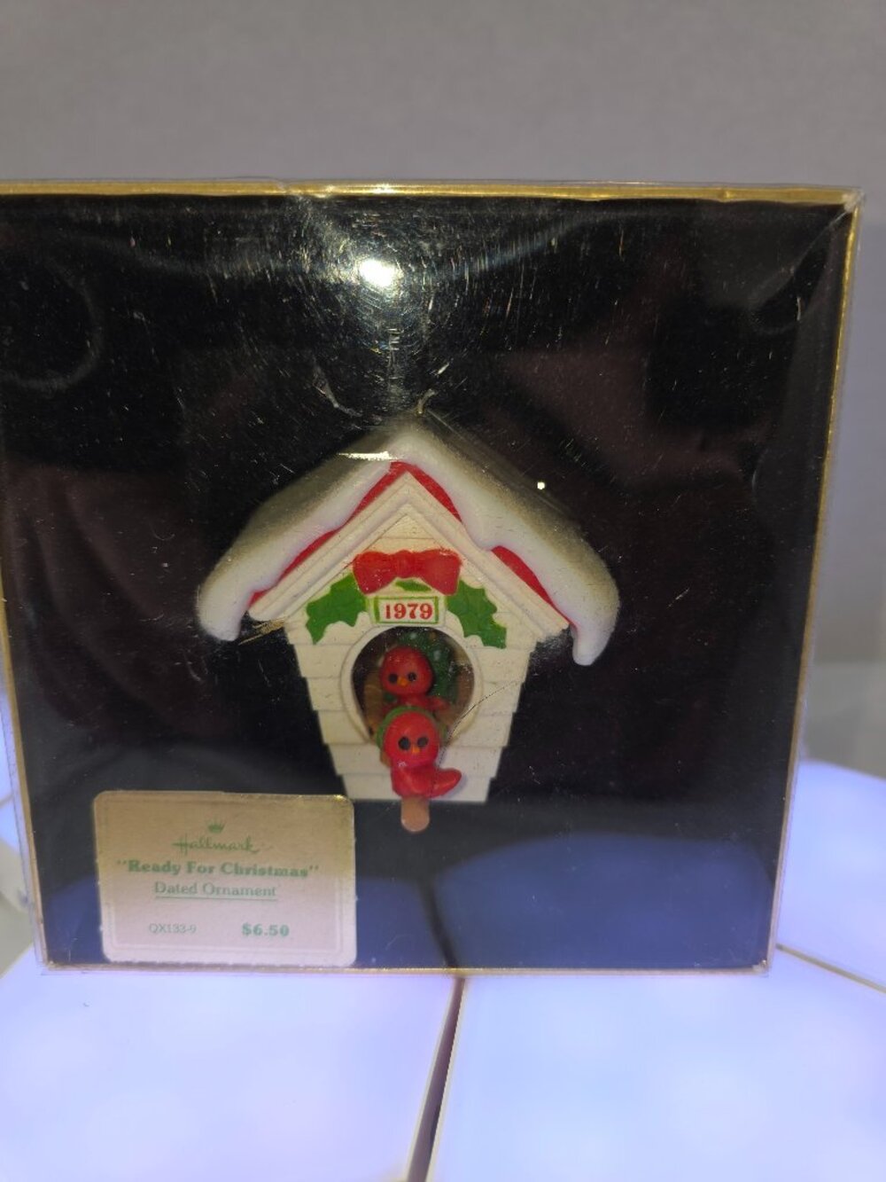 This is a vintage 1979 Hallmark Keepsake Ornament titled "Ready for Christmas".